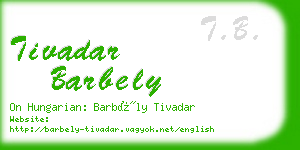 tivadar barbely business card
